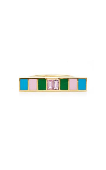 Sig Ward 18k Gold, Pink Sapphire And Enamel Ring