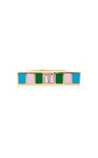 Sig Ward 18k Gold, Pink Sapphire And Enamel Ring