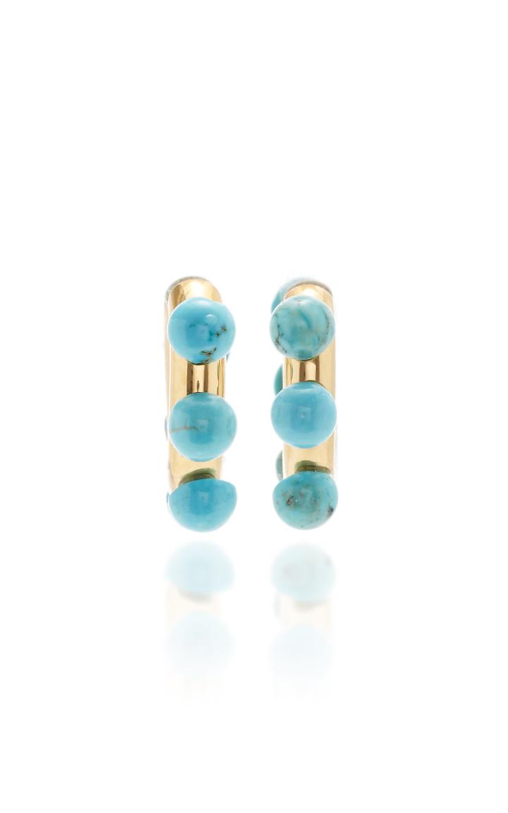 Timeless Pearly Gold-plated And Howlite Hoop