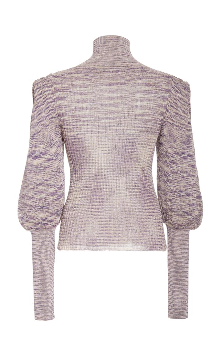 Ulla Johnson Josie Metallic Stretch-knit Turtleneck
