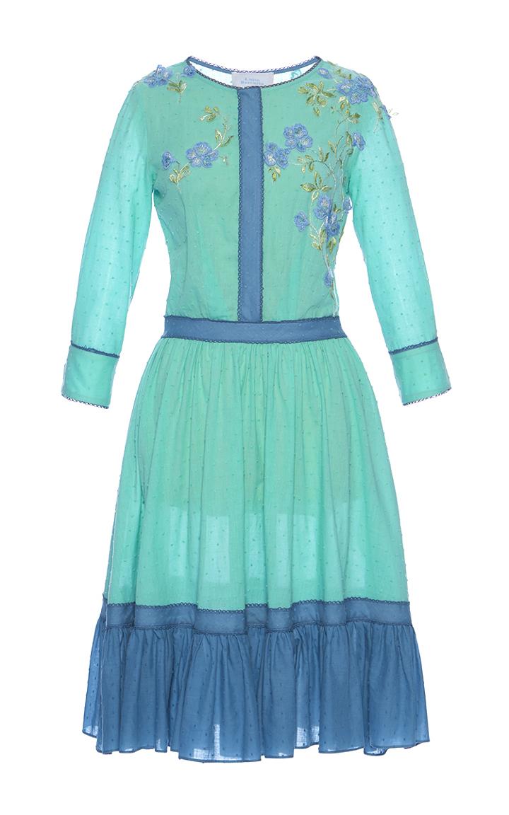 Luisa Beccaria Cotton Plumetil Multicolor Mini Dress