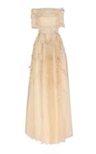 Moda Operandi Oscar De La Renta Floral Tulle Gown Size: 0