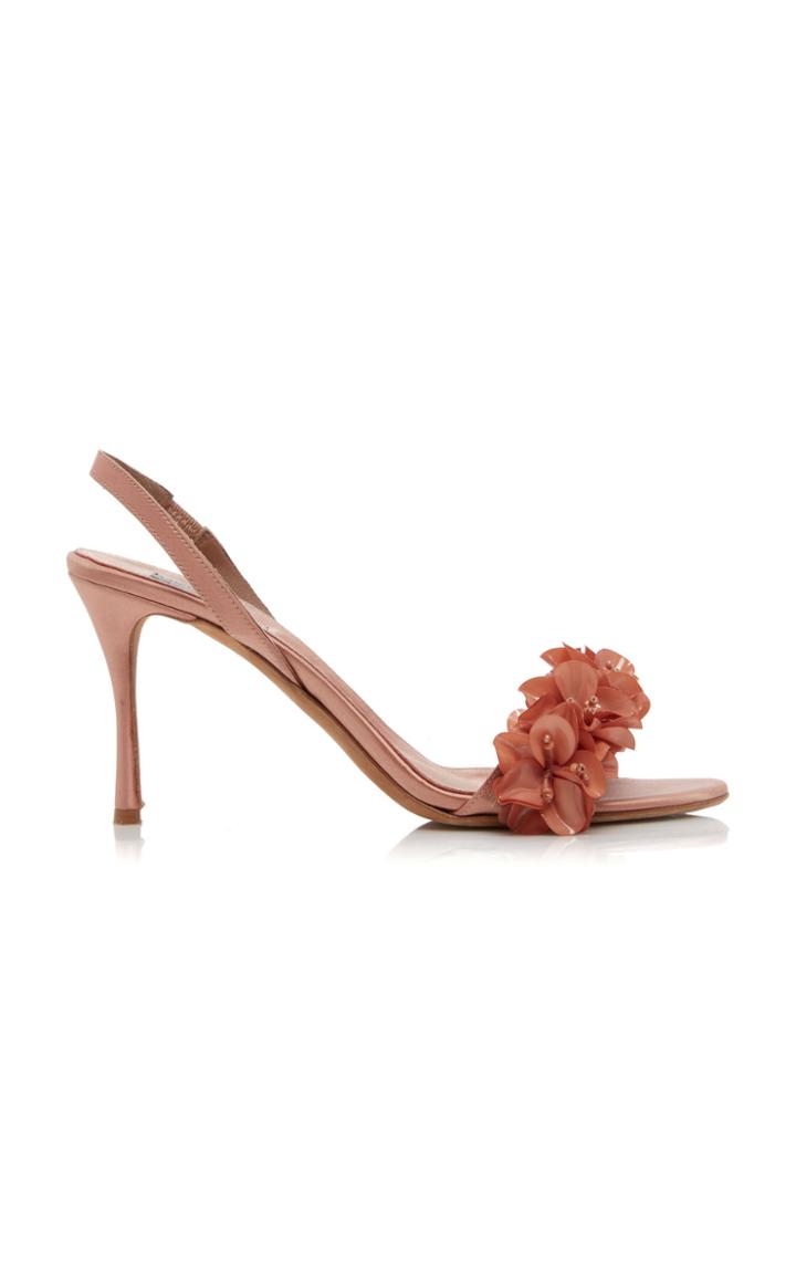 Tabitha Simmons X Johanna Ortiz Follie Flower-detailed Satin Sandals