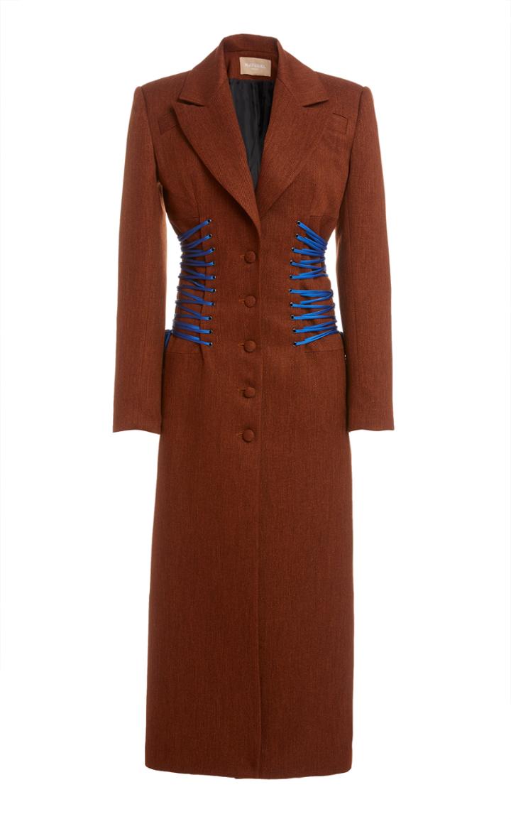 Moda Operandi Matriel Lace-detailed Twill Coat