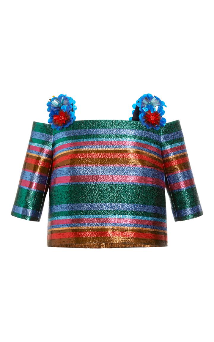 Delpozo Embroidered Lurex Top