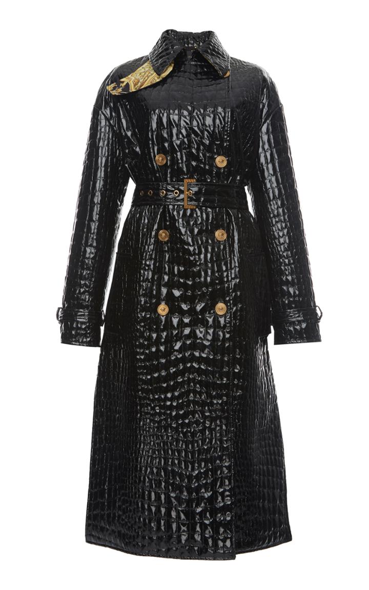 Versace Crocodile Vinyl Trench Coat
