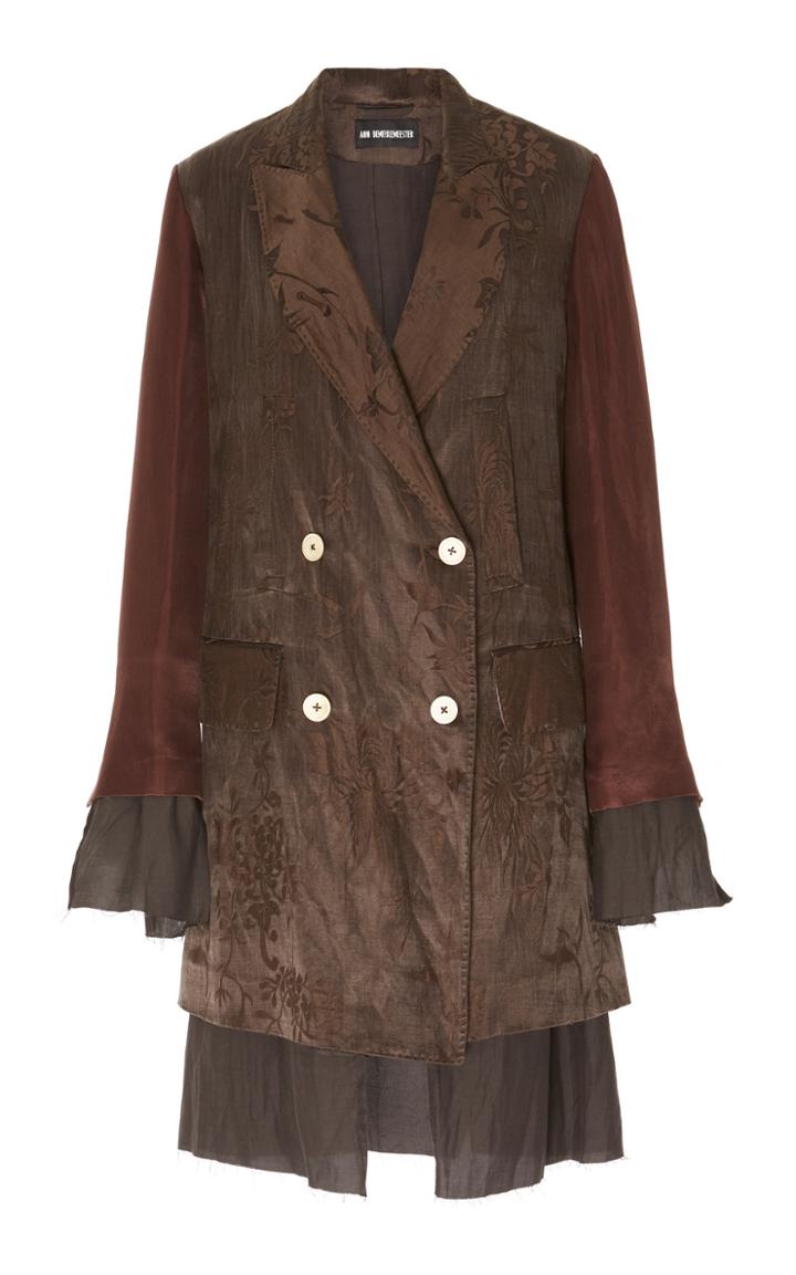 Ann Demeulemeester Embroidered Linen And Silk-blend Jacket