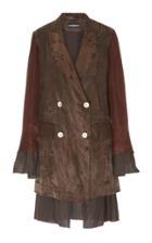 Ann Demeulemeester Embroidered Linen And Silk-blend Jacket