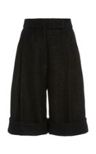 Moda Operandi Kalmanovich Pleated Metallic Knee-length Shorts