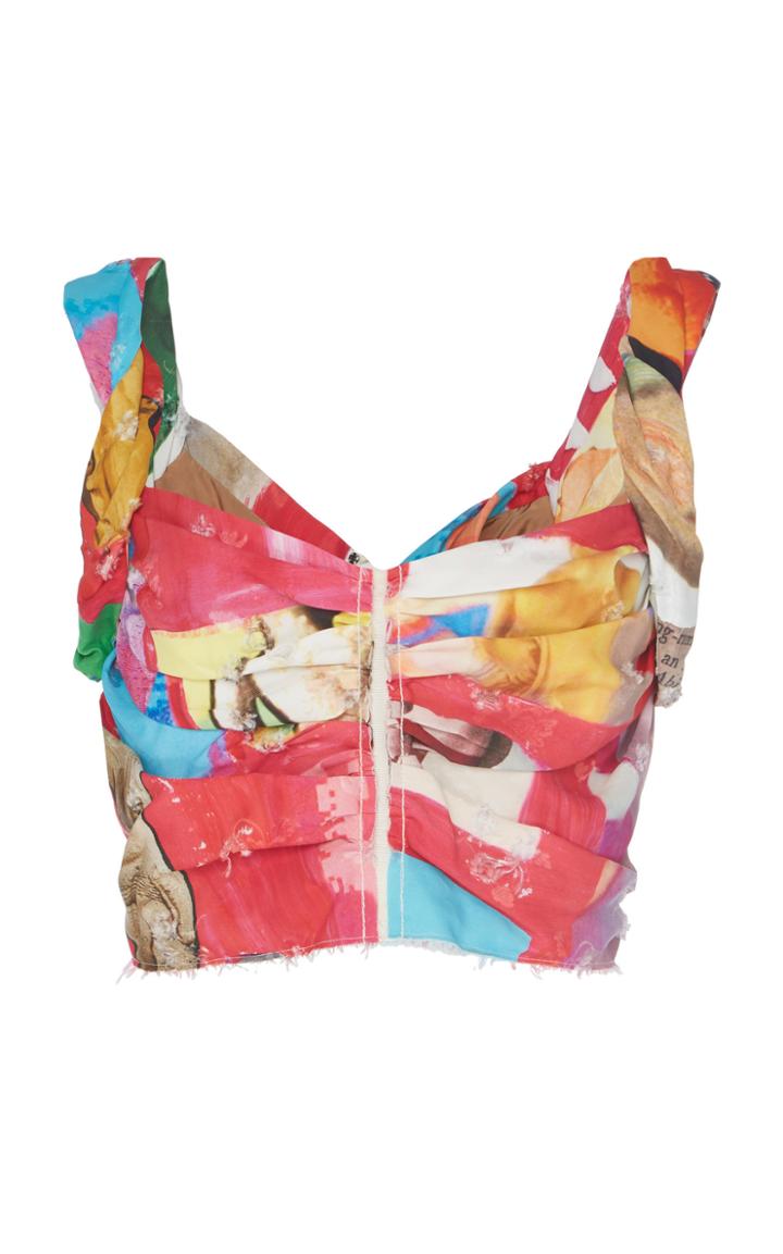 Marni Printed Woven Crop Top