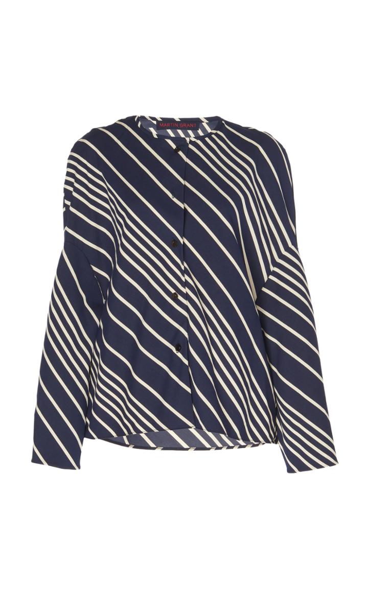Martin Grant Printed Collarless Blouse