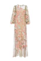 Biyan Gretchen Floral Jacquard Tulle Gown