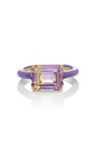 Sarah Hendler Amethyst Emerald Cut Stone Ring