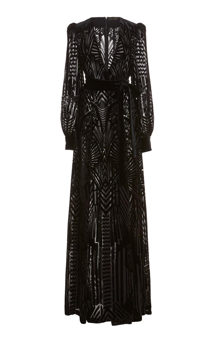 Moda Operandi Zuhair Murad Semi-sheer Velvet Gown