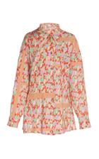 Rejina Pyo Rory Collared Floral-print Crepe Shirt