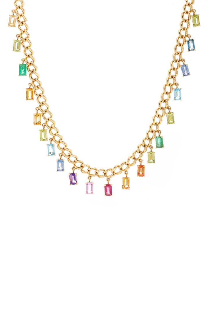 Moda Operandi Shay 18k Yellow Gold Rainbow Baguette Gold Link Choker