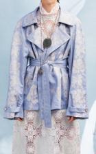 Moda Operandi Nevenka Raging Heart Cropped Linen Trench Jacket