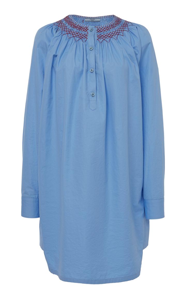 Prada Smocked Cotton Tunic