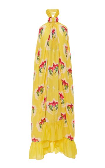 Verandah Floral-print Modal-blend Halterneck Dress