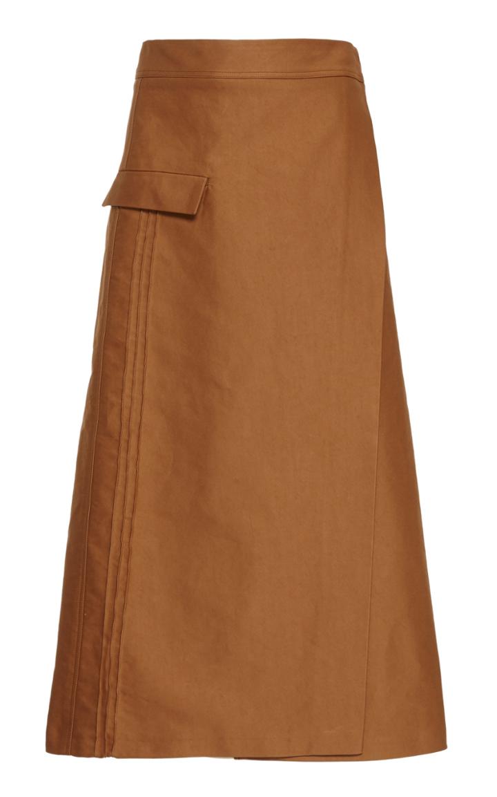 Boontheshop Collection Neo Wrap-effect Cotton Skirt
