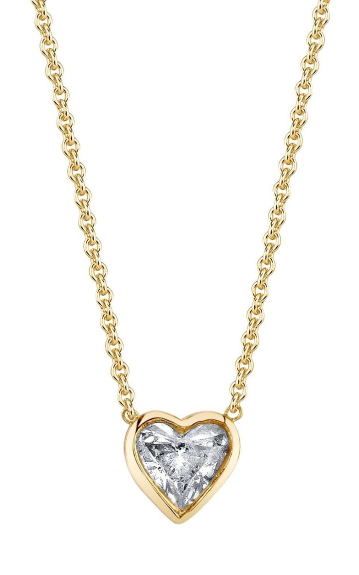 Moda Operandi Shay 18k Yellow Gold Diamond Solitaire Heart Necklace