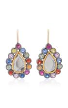 She Bee Rhodium-plated Rainbow Sapphire And Topaz Earrings