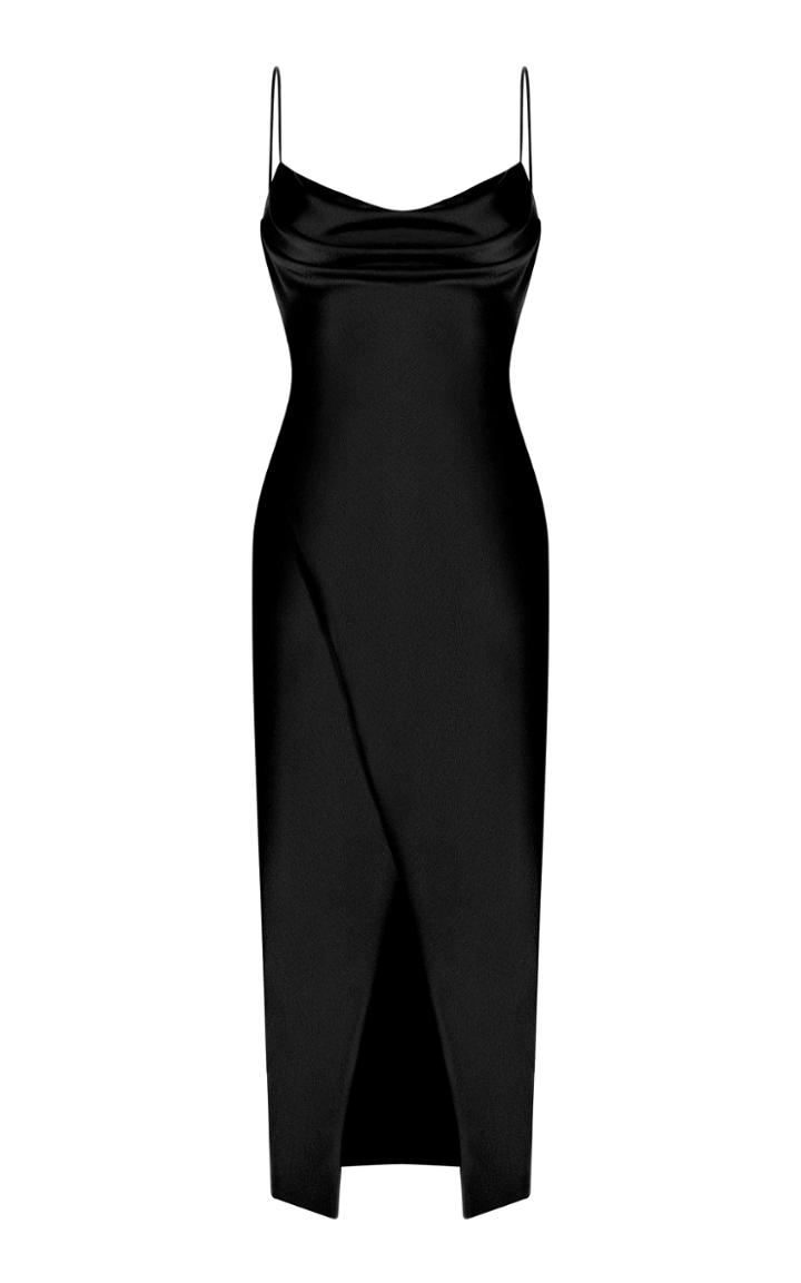 Moda Operandi Rasario Draped Satin Wrap Midi Dress