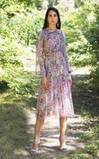 Moda Operandi Luisa Beccaria Ruffled Printed Georgette Midi Shirt Dress