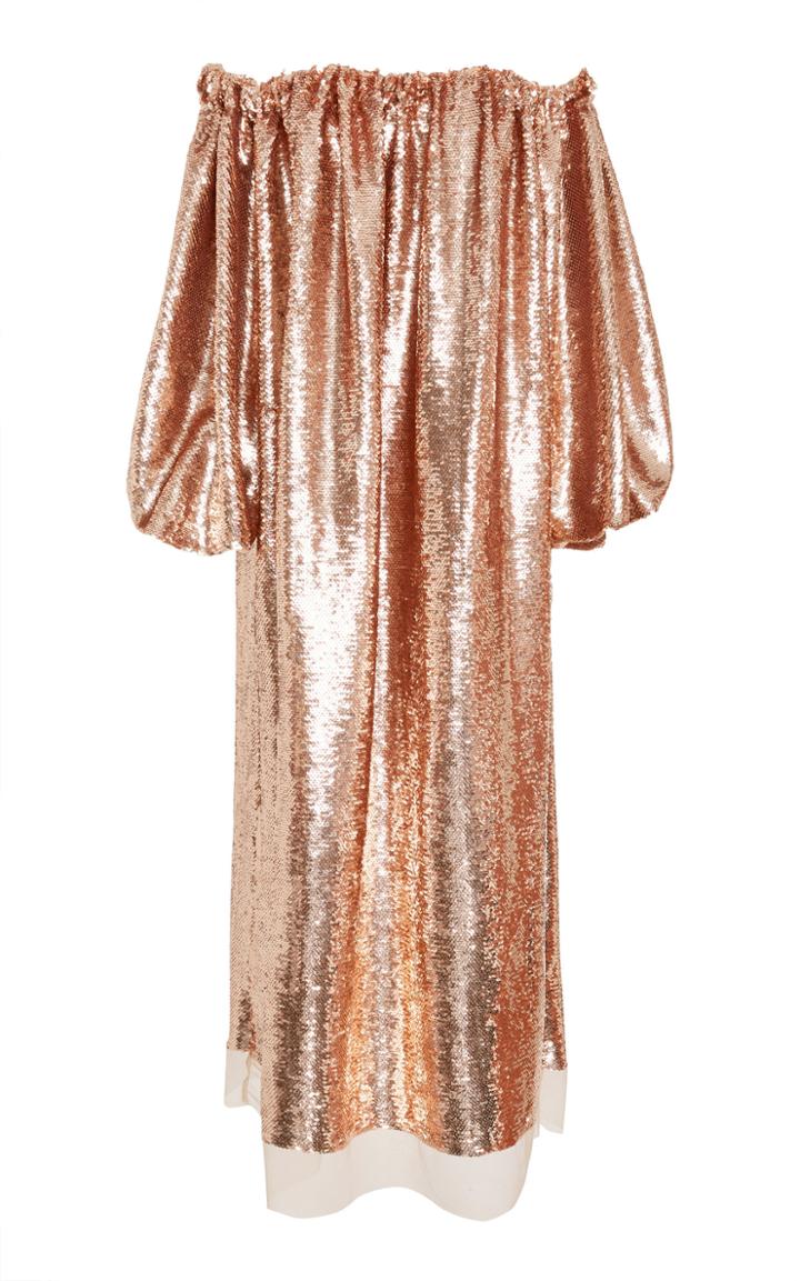 Ulla Johnson Fox Off-the-shoulder Lurex Midi Dress