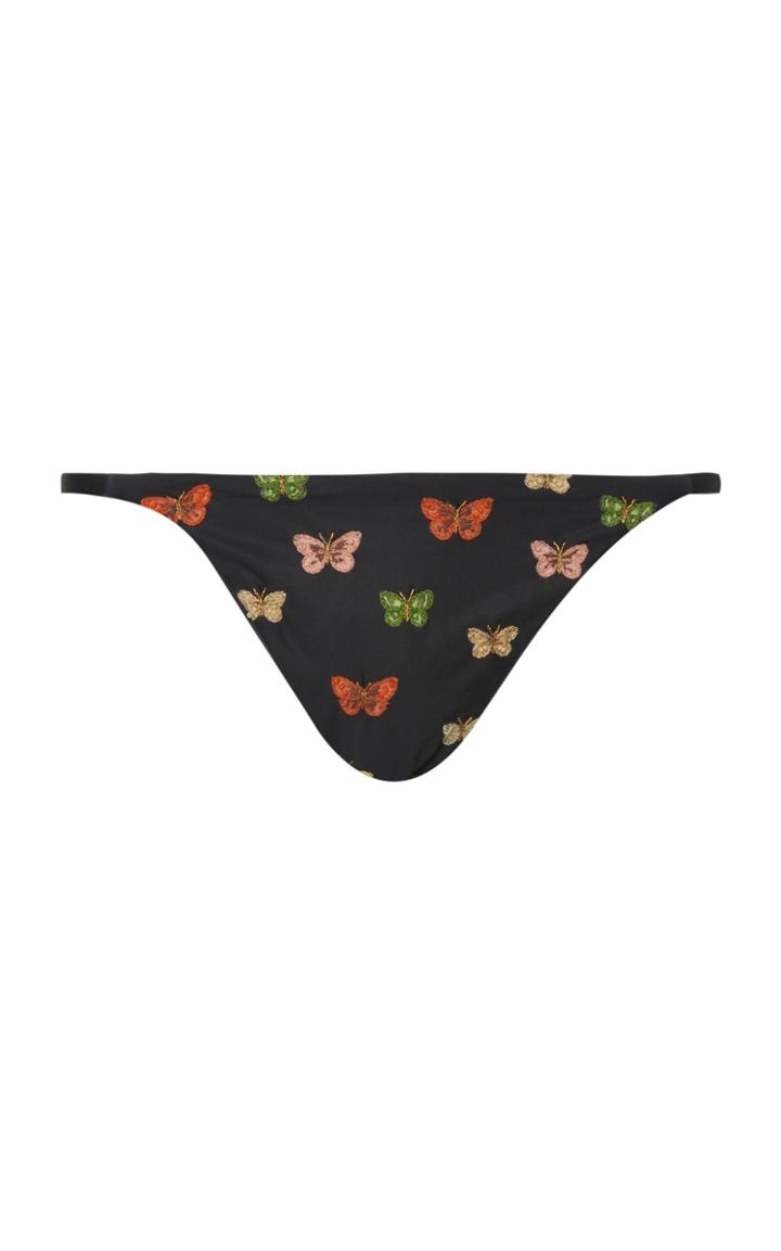Moda Operandi Agua By Agua Bendita Tomillo Mariposario Embroidered Bikini Bottom Siz