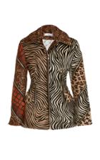 Richard Quinn Animal-printed Leather Jacket