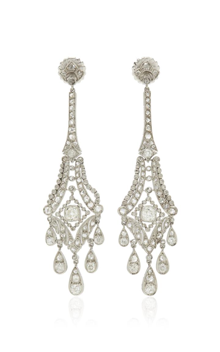 Moda Operandi Stephen Russell Platinum & Diamond Earrings