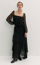 Moda Operandi By Malene Birger Gedre Tiered Silk Georgette Maxi Dress
