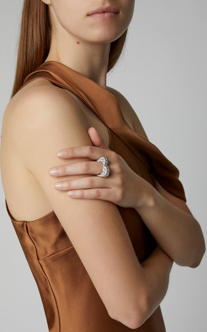 Jessica Mccormack 14k White And Yellow Gold And Diamond Ring