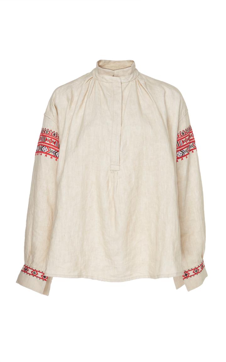 Alix Of Bohemia One Of A Kind Kiki Ikat-embroidered Linen Tunic