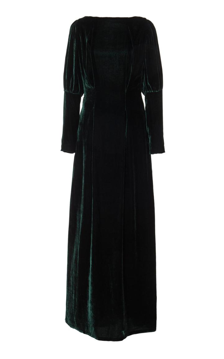 Andres Otalora Selena Silk Velvet Maxi Dress