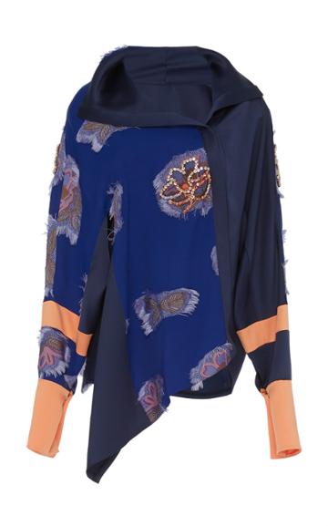 Peter Pilotto Flower Jacquard Asymmetric Blouse