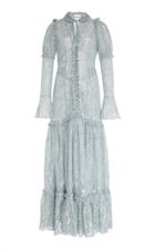 Ryan Lo Blue Victorian Long Sleeved Lace Gown
