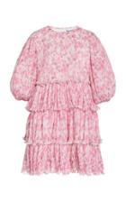 Moda Operandi Ganni Pleated Georgette Mini Dress