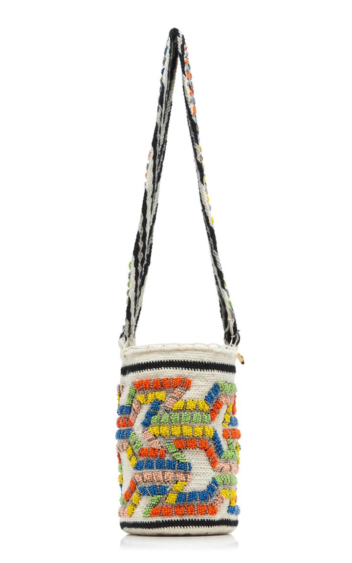 Moda Operandi Silvia Tcherassi Large Pombo Mochila Beaded Shoulder Bag