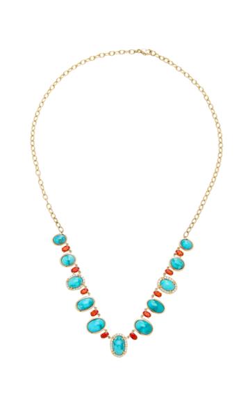 Katherine Jetter One-of-a-kind Turquoise And Fire Opal Necklace