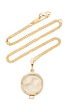 Moda Operandi Azlee Owl Of Athena Small White Venetian Glass Coin Necklace
