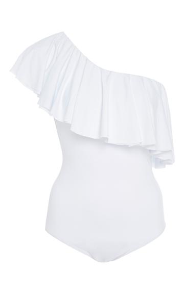 So De Mel Maiorca Asymmetric Ruffled Maillot