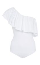 So De Mel Maiorca Asymmetric Ruffled Maillot