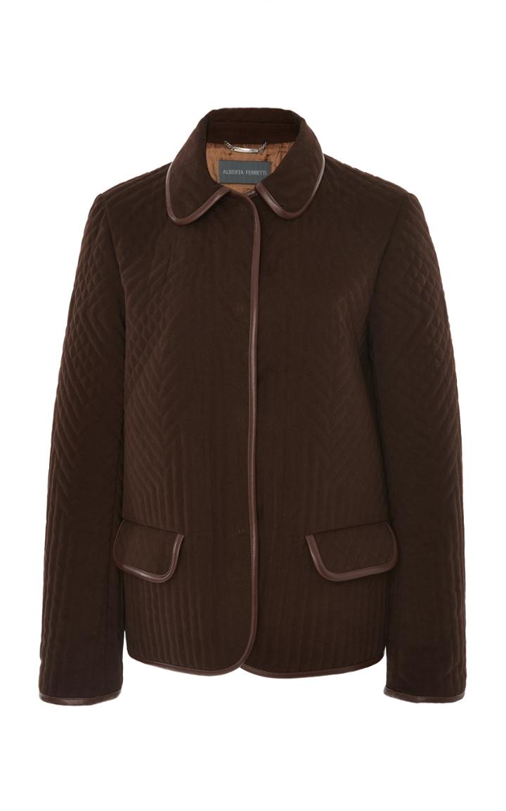 Alberta Ferretti Collared Cotton Blend Jacket