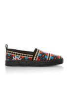 Balmain Bead-embellished Embroidered Leather Espadrilles