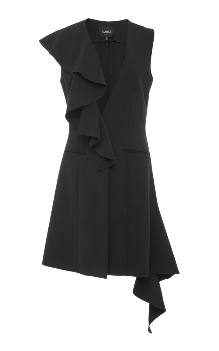 Goen.j Ruffled Neck Line Sleeveless Jacket