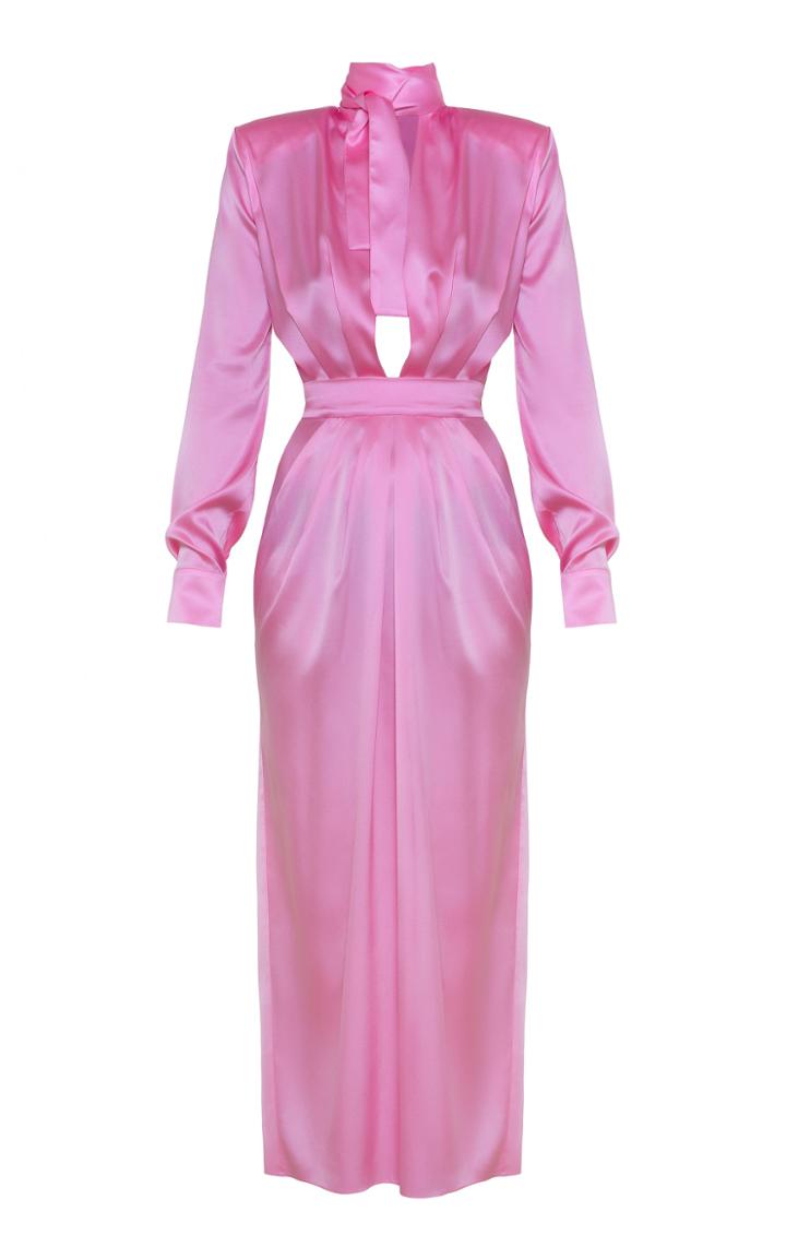 Moda Operandi Matriel Wrap-detailed Stretch-silk Satin Midi Dress