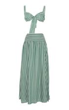 Adriana Degreas Striped Knot Top And Midi Skirt Set