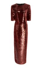 Sally Lapointe Sequin Embroidered Fitted Dress